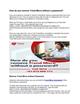 how do you remove trend micro without a password