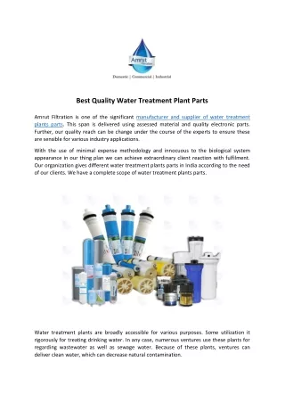 Water Treatment Plant Parts