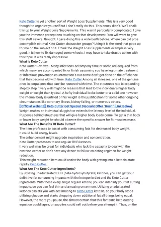 Keto Cutter : Weight Loss Supplement Review Scam Or Legit