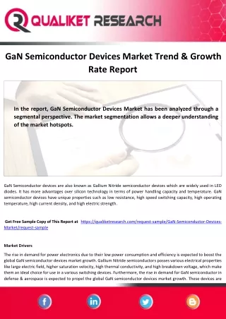 GaN Semiconductor Devices Market Size, Share, Forecast-2027