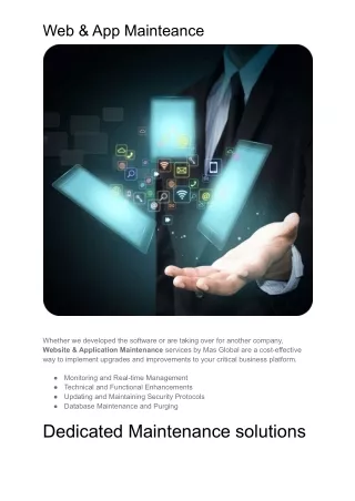 web app mainteance