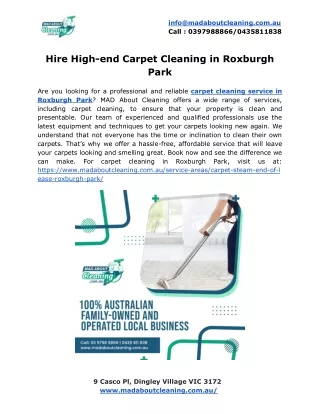 Hire High-end Carpet Cleaning in Roxburgh Park
