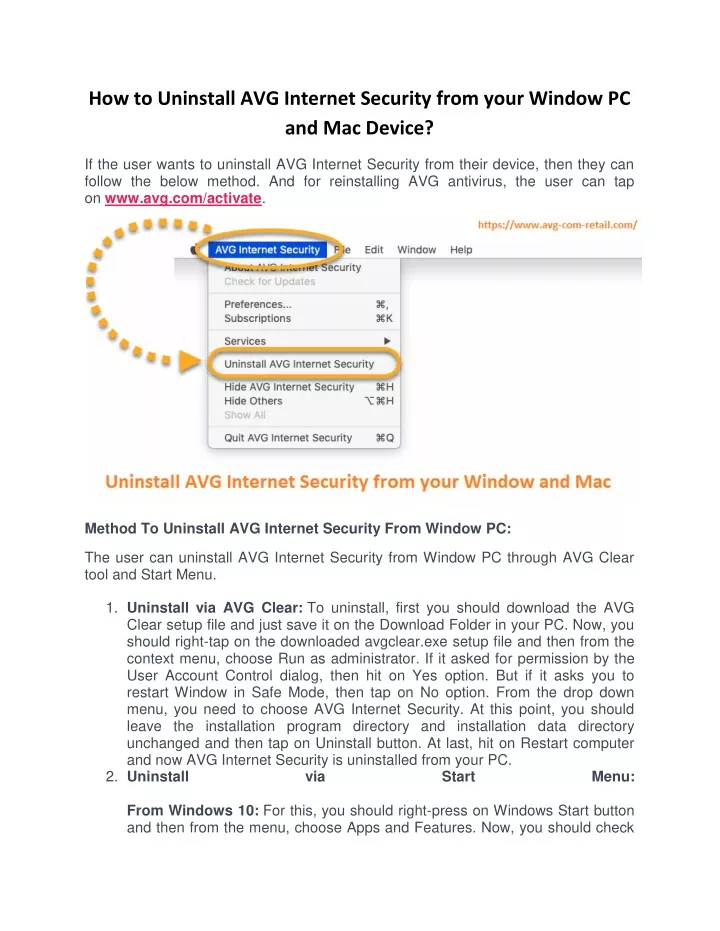 how to uninstall avg internet security from your