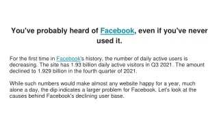 you ve probably heard of facebook even if you ve never used it