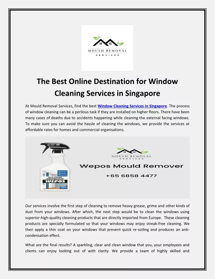 the best online destination for window cleaning