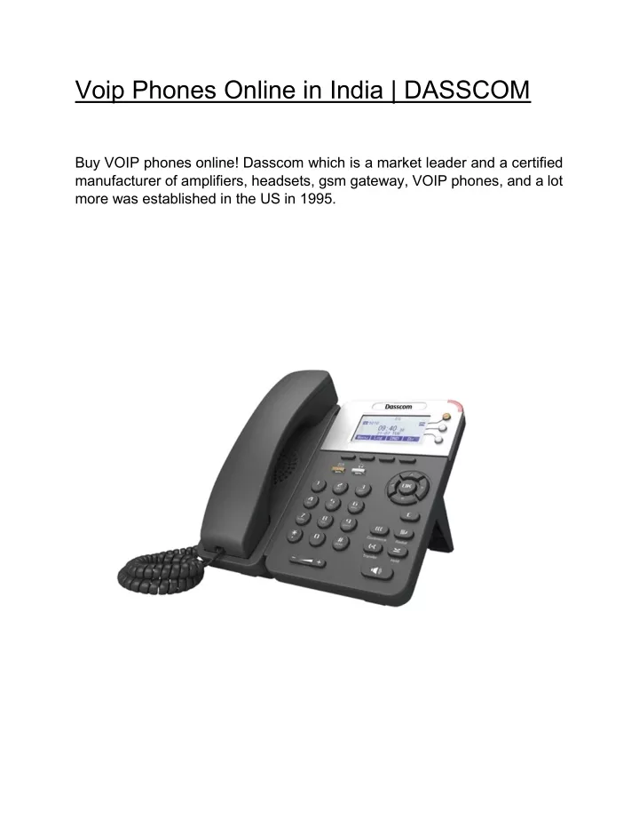 voip phones online in india dasscom