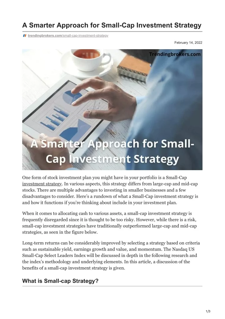a smarter approach for small cap investment