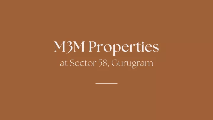 m3m properties at sector 58 gurugram