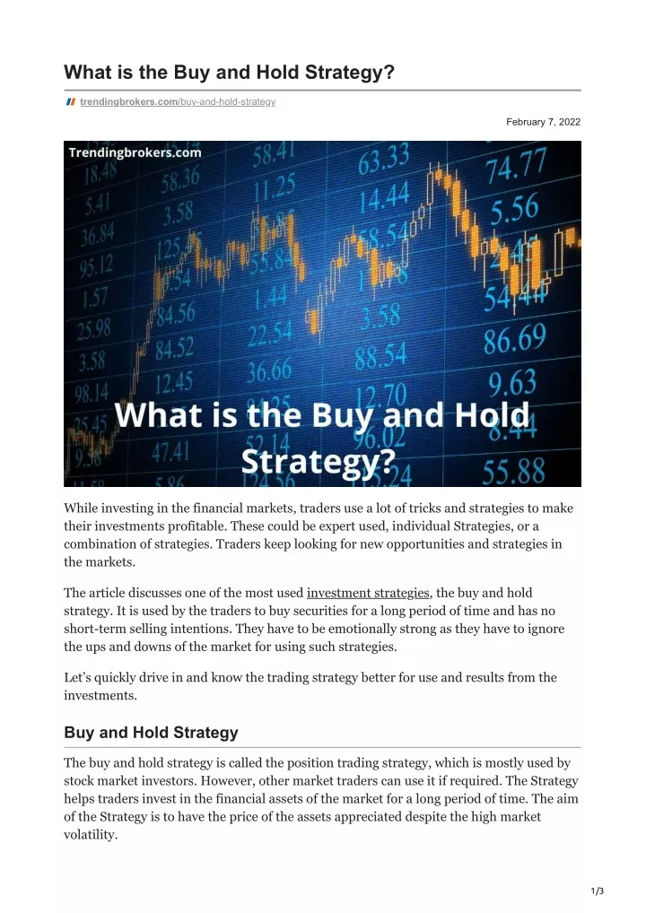 what is the buy and hold strategy