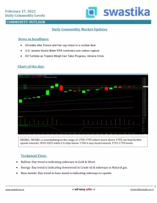 february 17 2022 daily commodity levels