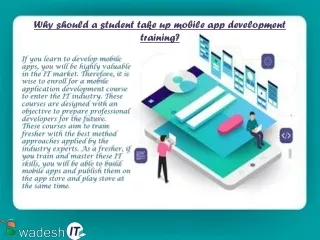 why should a student take up mobile