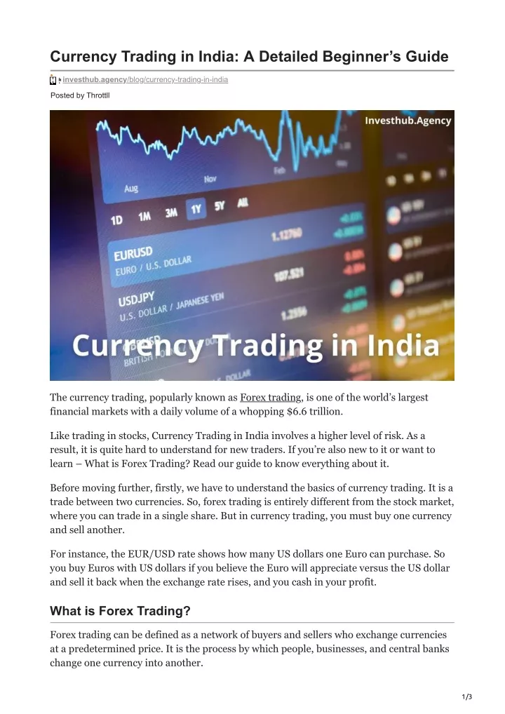 currency trading in india a detailed beginner