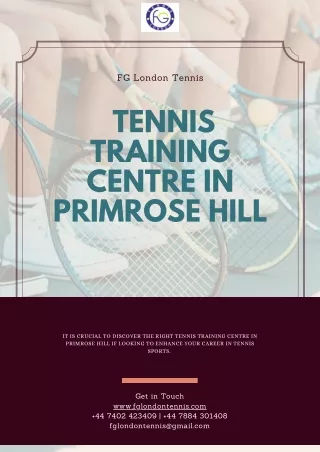 Top Tennis Training Centre  in Primrose Hill | FG London Tennis