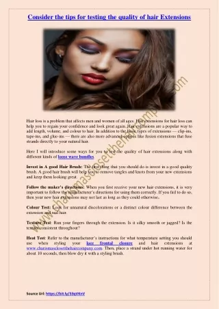 consider the tips for testing the quality of hair