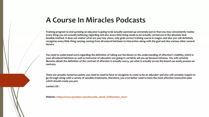 a course in miracles podcasts