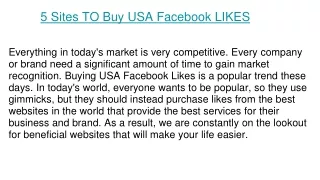 5 Best Websites To Buy USA Facebook Likes