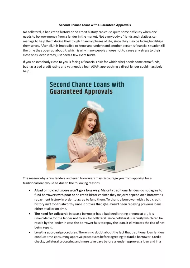 second chance loans with guaranteed approvals
