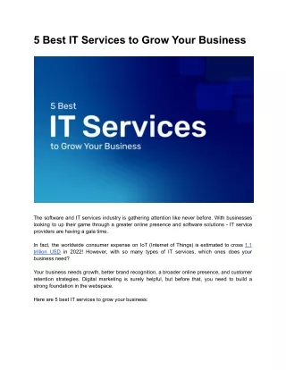 5 Best IT Services to Grow Your Business