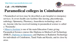 Paramedical colleges in Coimbatore