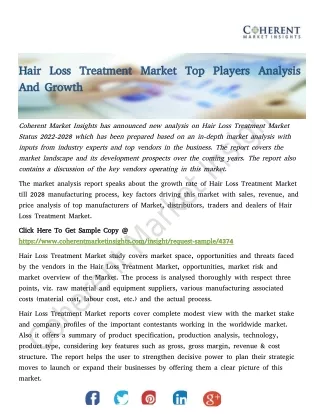 Hair Loss Treatment Market