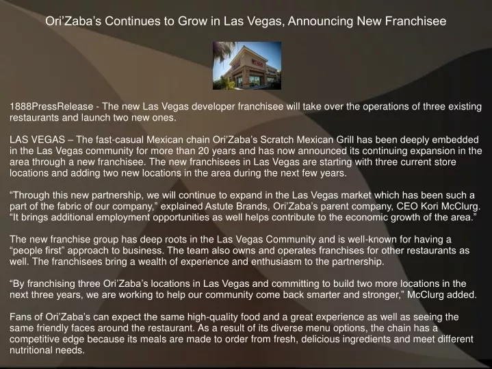 ori zaba s continues to grow in las vegas