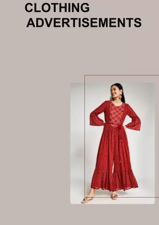 clothing advertisements.