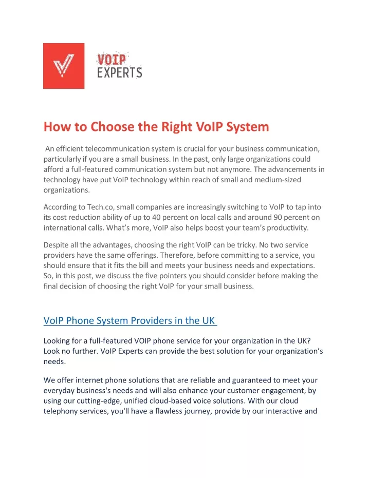 how to choose the right voip system