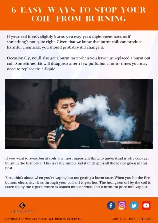 6 easy ways to stop your coil from burning