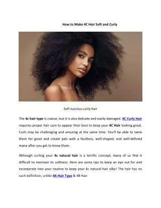 how to make 4c hair soft and curly