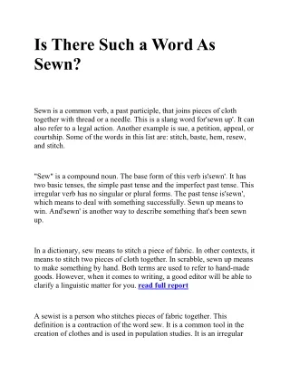 Is There Such a Word As Sewn