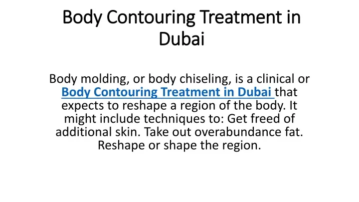 body contouring treatment in dubai