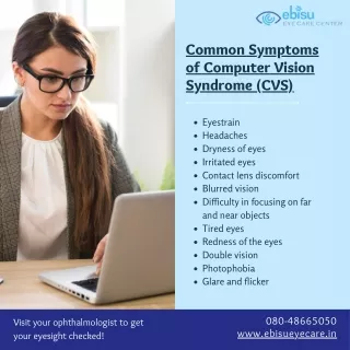 Symptoms of Computer Vision Syndrome | Best Ophthalmologist in HSR layout