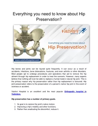 Everything you need to know about Hip Preservation_