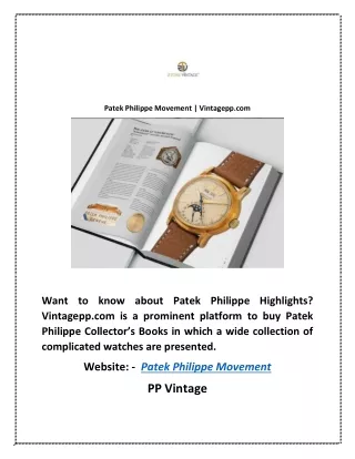 Patek Philippe Movement | Vintagepp.com