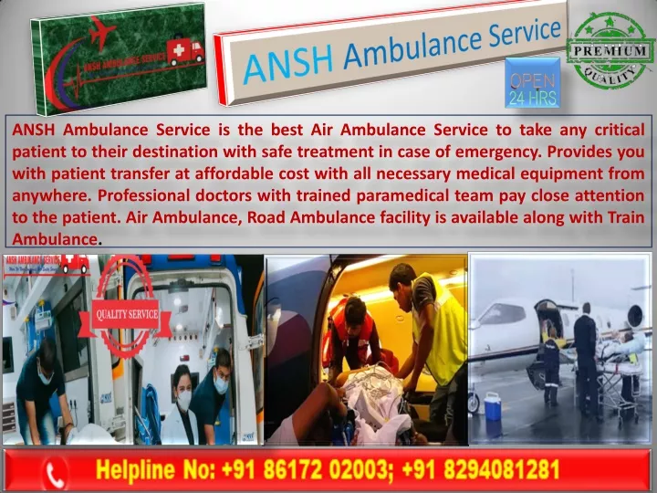 ansh ambulance service is the best air ambulance