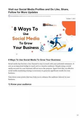 8 Ways To Use Social Media To Grow Your Business
