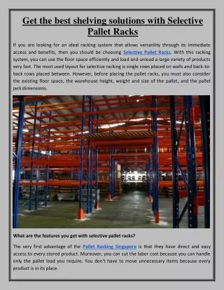 get the best shelving solutions with selective