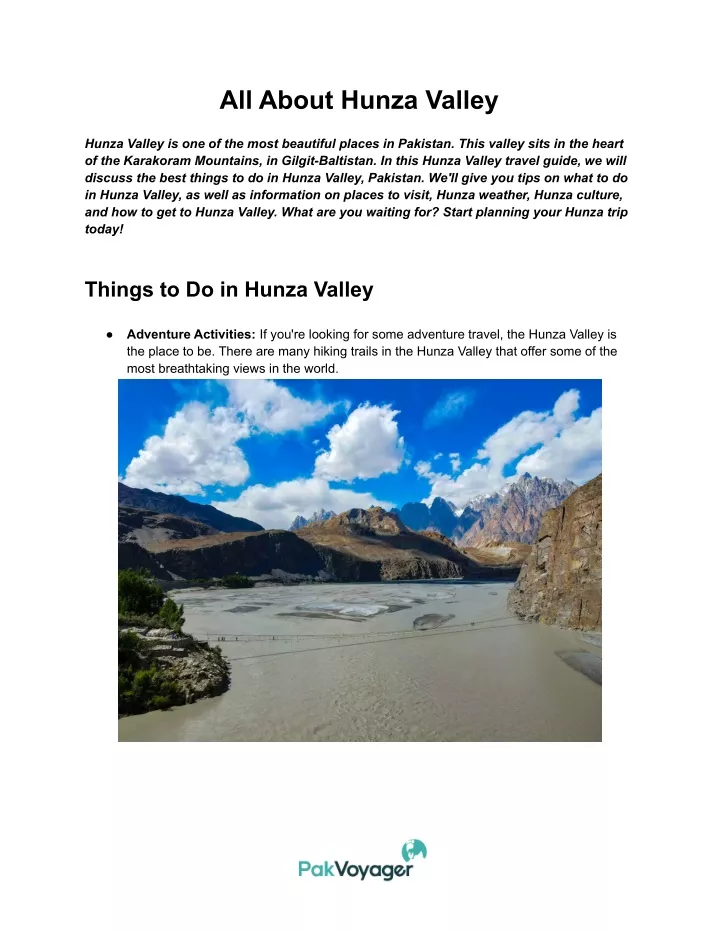 all about hunza valley
