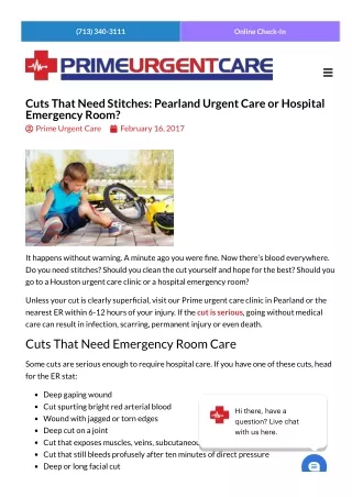 Cuts That Need Stitches Urgent Care Or Hospital