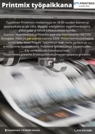 Printmix työpaikkana