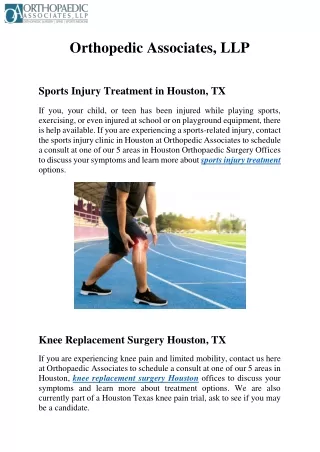 Sports Injury Treatment in Houston, TX