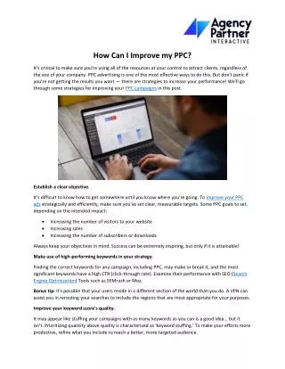 how can i improve my ppc
