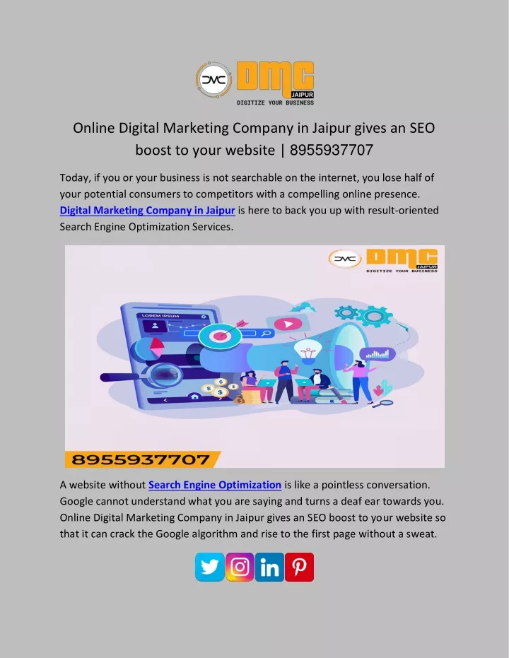 online digital marketing company in jaipur gives