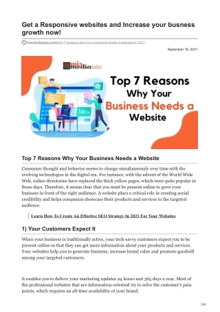 Top 7 Reasons Why Your Business Needs A Website