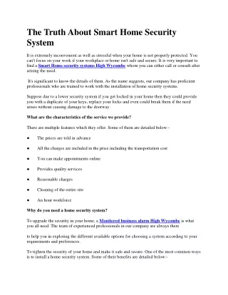 The Truth About Smart Home Security System