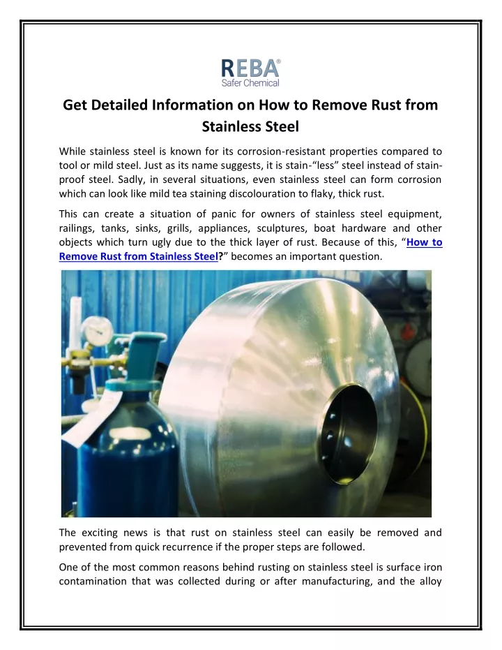 get detailed information on how to remove rust