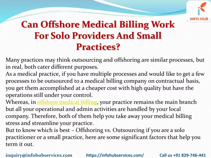 can offshore medical billing work for solo