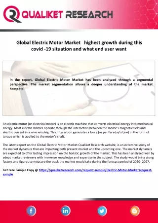 Electric Motor Market segmented on the basis of into AC Motors and DC Motors