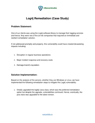 Log4j Remediation Case Study