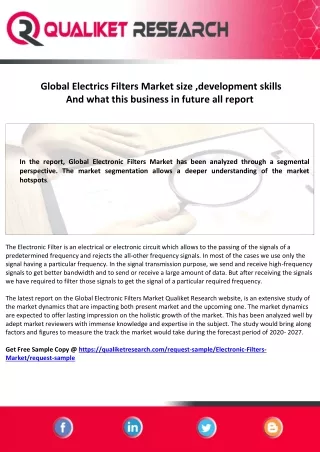 Global Electrics Filters Market size ,development And this business in future